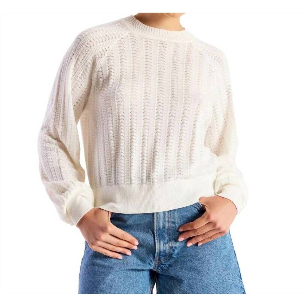 NEW BRODIE CASHMERE stitch raglan tee in ivory
